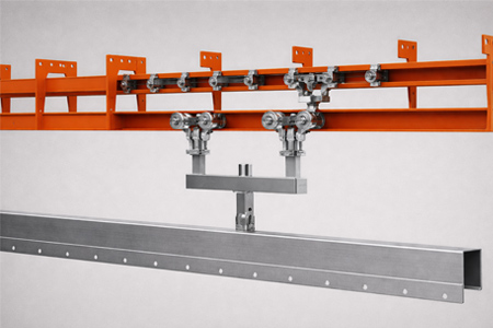 P&F overhead conveyors and IPF dolly Floor conveyors